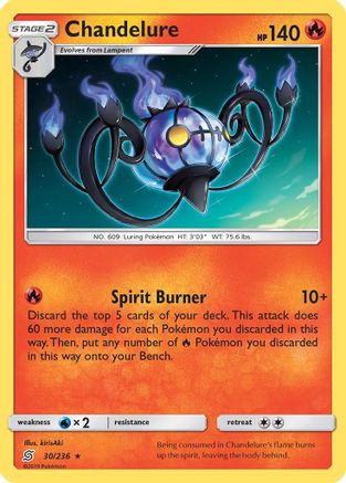 Chandelure 030/236 - Holofoil SM Unified Minds - Holo Rare