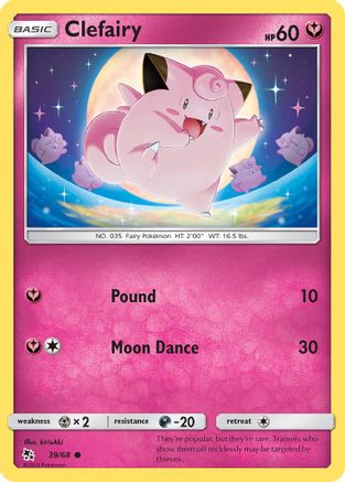 Clefairy (39) 039/68 - Reverse Holofoil Hidden Fates - Common