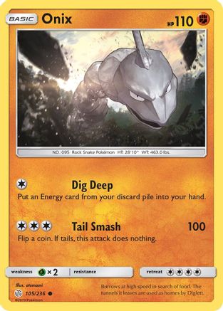 Onix 105/236 - Reverse Holofoil SM Cosmic Eclipse - Common