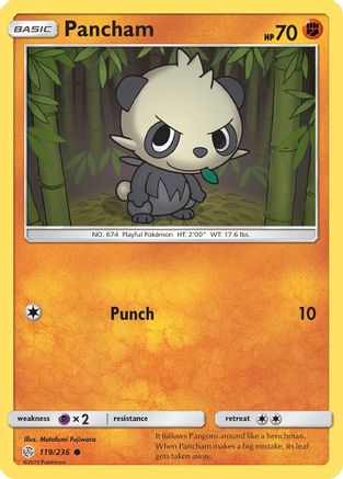 Pancham 119 - Reverse Holofoil SM Cosmic Eclipse - Common