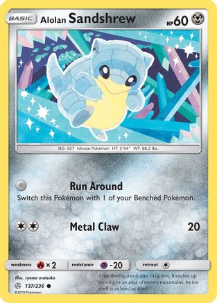Alolan Sandshrew 137/236 - Reverse Holofoil SM Cosmic Eclipse - Common