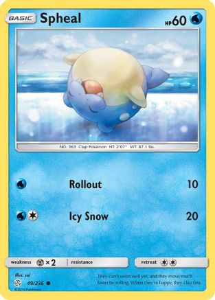 Spheal 049/236 - Reverse Holofoil SM Cosmic Eclipse - Common