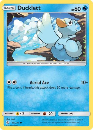 Ducklett 059/236 - Reverse Holofoil SM Cosmic Eclipse - Common