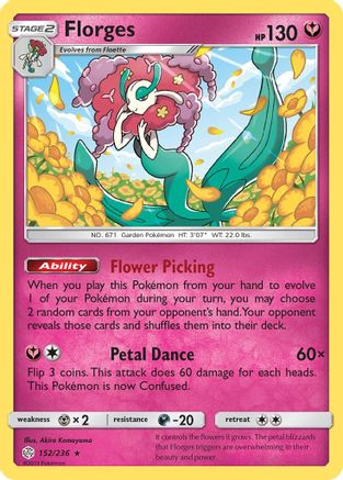 Florges 152/236 - Holofoil SM Cosmic Eclipse - Holo Rare