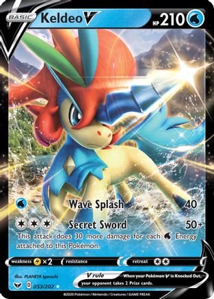 Keldeo V 053/202 - Holofoil SWSH01 Sword & Shield Base Set - Ultra Rare