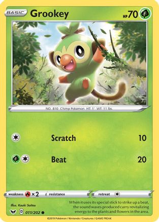 Grookey (011) 011/202 SWSH01 Sword & Shield Base Set - Common