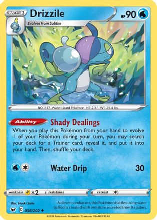Drizzile (056) 056/202 - Reverse Holofoil SWSH01 Sword & Shield Base Set - Uncommon