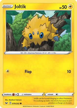Joltik 070/202 - Reverse Holofoil SWSH01 Sword & Shield Base Set - Common