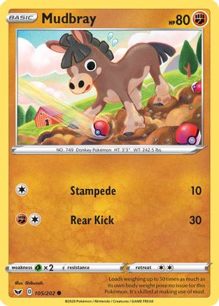 Mudbray 105/202 SWSH01 Sword & Shield Base Set - Common