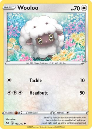 Wooloo (153) 153/202 SWSH01 Sword & Shield Base Set - Common