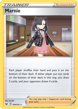 Marnie 169/202 - Reverse Holofoil SWSH01 Sword & Shield Base Set - Holo Rare