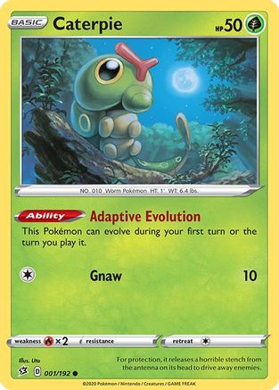 Caterpie 001/192 - Reverse Holofoil SWSH02 Rebel Clash - Common
