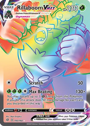 Rillaboom VMAX (Secret) 193 - Holofoil SWSH02 Rebel Clash - Secret Rare