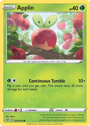 Applin (20) 020/192 - Reverse Holofoil SWSH02 Rebel Clash - Common