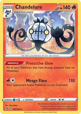 Chandelure 033/192 - Holofoil SWSH02 Rebel Clash - Holo Rare