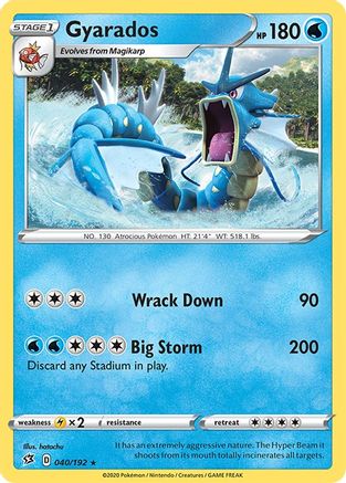 Gyarados 040/192 - Holofoil SWSH02 Rebel Clash - Holo Rare