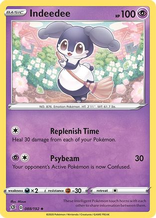 Indeedee 088/192 - Reverse Holofoil SWSH02 Rebel Clash - Uncommon