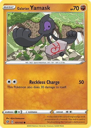 Galarian Yamask 101/192 - Reverse Holofoil SWSH02 Rebel Clash - Common