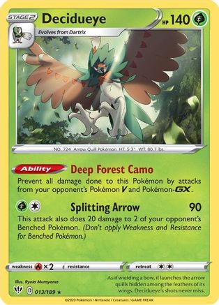 Decidueye 013/189 - Holofoil SWSH03 Darkness Ablaze - Holo Rare