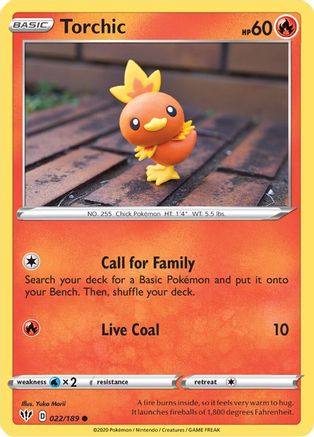 Torchic 022/189 - Reverse Holofoil SWSH03 Darkness Ablaze - Common