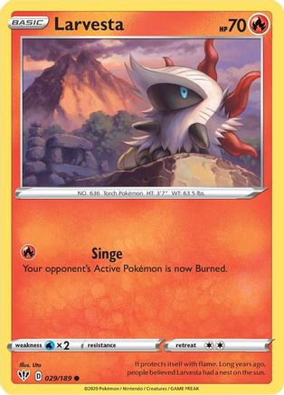 Larvesta 029/189 SWSH03 Darkness Ablaze - Common