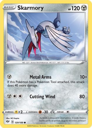Skarmory 120/189 - Reverse Holofoil SWSH03 Darkness Ablaze - Common