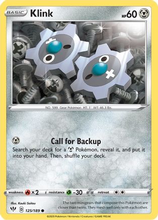 Klink 125 - Reverse Holofoil SWSH03 Darkness Ablaze - Common