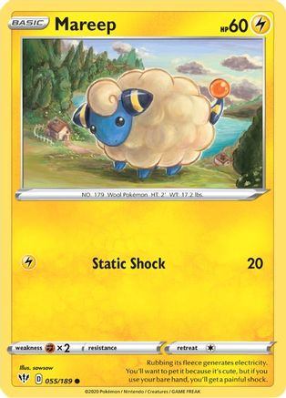 Mareep 055/189 SWSH03 Darkness Ablaze - Common