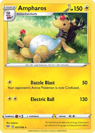 Ampharos 057/189 SWSH03 Darkness Ablaze - Rare