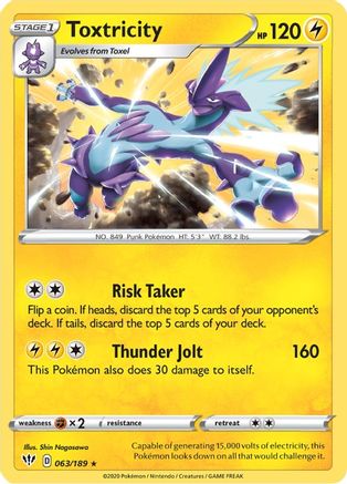 Toxtricity 063/189 - Reverse Holofoil SWSH03 Darkness Ablaze - Holo Rare