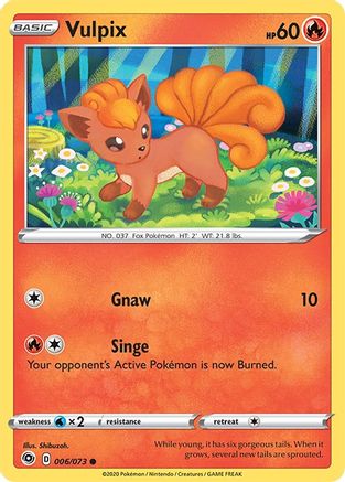 Vulpix 006/73 - Reverse Holofoil Champions Path - Common