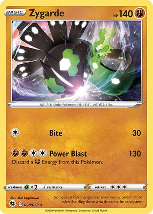Zygarde 028/73 - Reverse Holofoil Champions Path - Holo Rare
