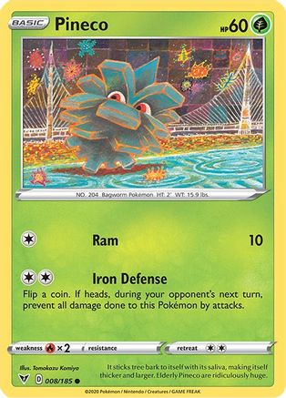Pineco 008/185 - Reverse Holofoil SWSH04 Vivid Voltage - Common