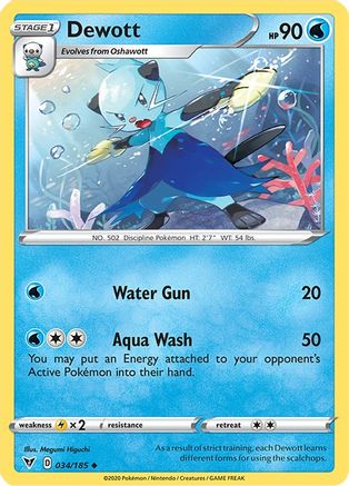 Dewott 034/185 - Reverse Holofoil SWSH04 Vivid Voltage - Uncommon