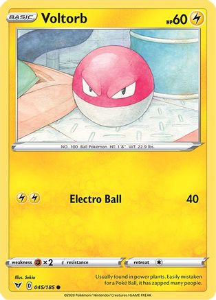 Voltorb 045/185 - Reverse Holofoil SWSH04 Vivid Voltage - Common