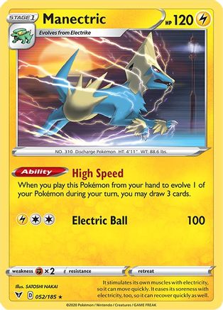 Manectric 052/185 - Reverse Holofoil SWSH04 Vivid Voltage - Rare