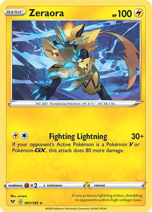 Zeraora 061/185 - Reverse Holofoil SWSH04 Vivid Voltage - Holo Rare