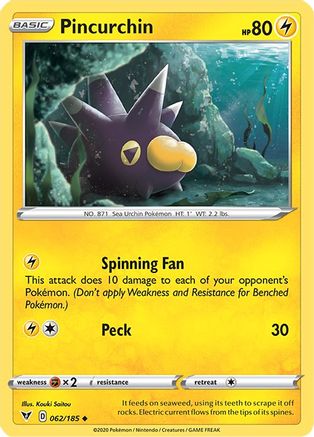 Pincurchin 062/185 - Reverse Holofoil SWSH04 Vivid Voltage - Uncommon