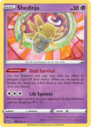 Shedinja 066/185 - Reverse Holofoil SWSH04 Vivid Voltage - Rare