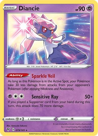 Diancie 079/185 - Holofoil SWSH04 Vivid Voltage - Holo Rare