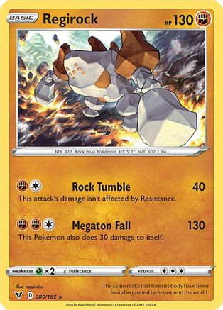 Regirock 089/185 - Holofoil SWSH04 Vivid Voltage - Holo Rare