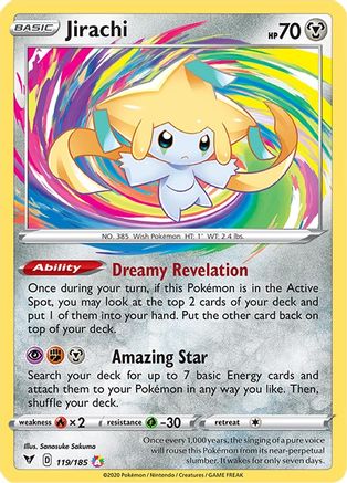 Jirachi 119/185 - Holofoil SWSH04 Vivid Voltage - Amazing Rare