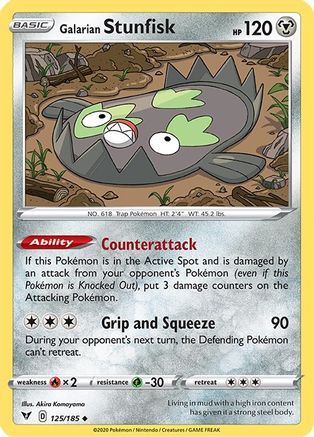 Galarian Stunfisk 125/185 - Reverse Holofoil SWSH04 Vivid Voltage - Uncommon