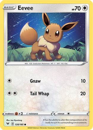Eevee 130/185 - Reverse Holofoil SWSH04 Vivid Voltage - Common