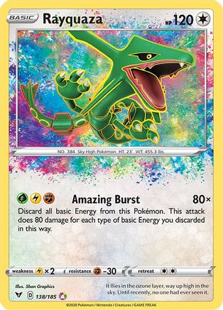 Rayquaza 138/185 - Holofoil SWSH04 Vivid Voltage - Amazing Rare