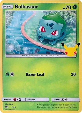 Bulbasaur 001/25 - Holofoil McDonalds 25th Anniversary Promos - Promo