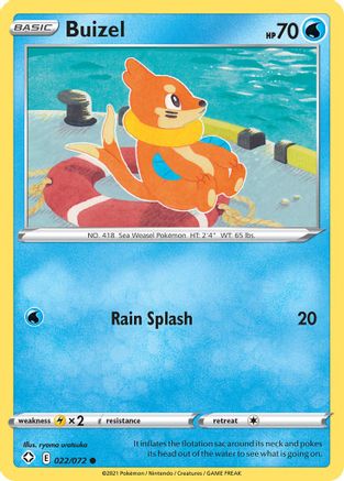 Buizel 022/072 - Reverse Holofoil Shining Fates - Common