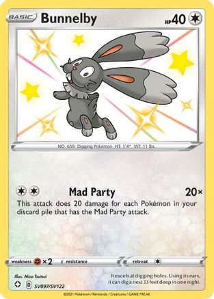 Bunnelby SV097/SV122 - Holofoil Shining Fates Shiny Vault - Shiny Holo Rare