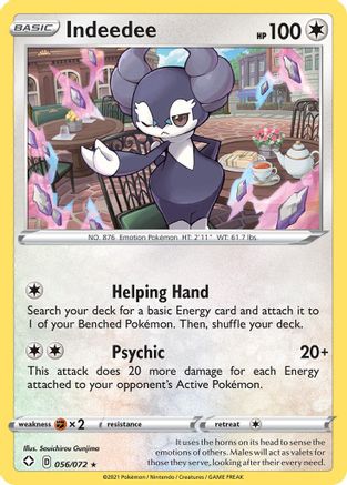 Indeedee 056/072 - Reverse Holofoil Shining Fates - Holo Rare
