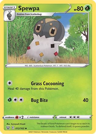 Spewpa 012/163 - Reverse Holofoil SWSH05 Battle Styles - Uncommon